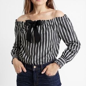 J. Crew Off-Shoulder Striped Blouse